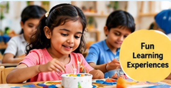 Children taking part in a creative activity